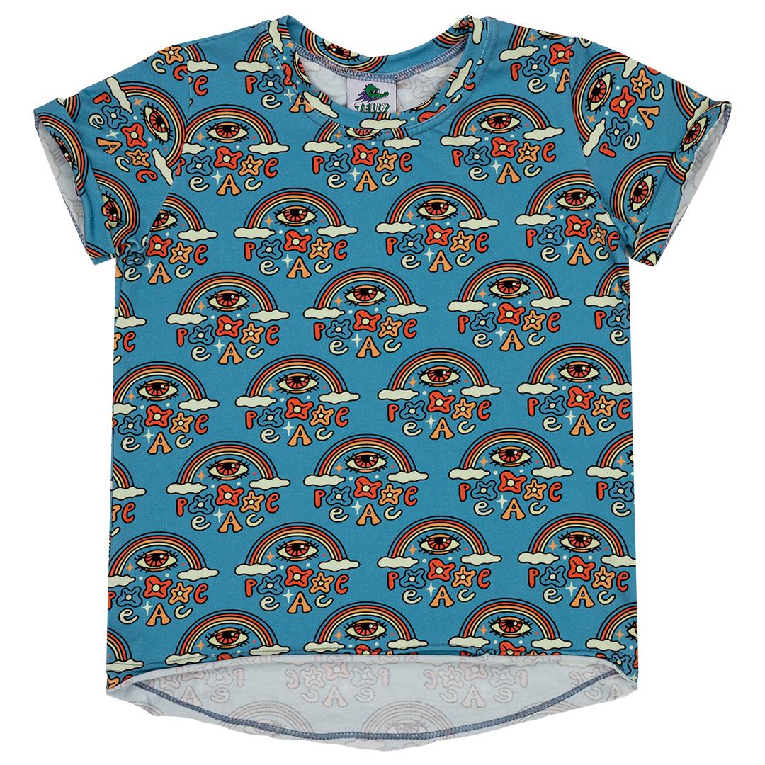 World Peace Short Sleeve Shirt - Sky Blue - 1 Left Size 2-3 years-Jelly Alligator-Modern Rascals