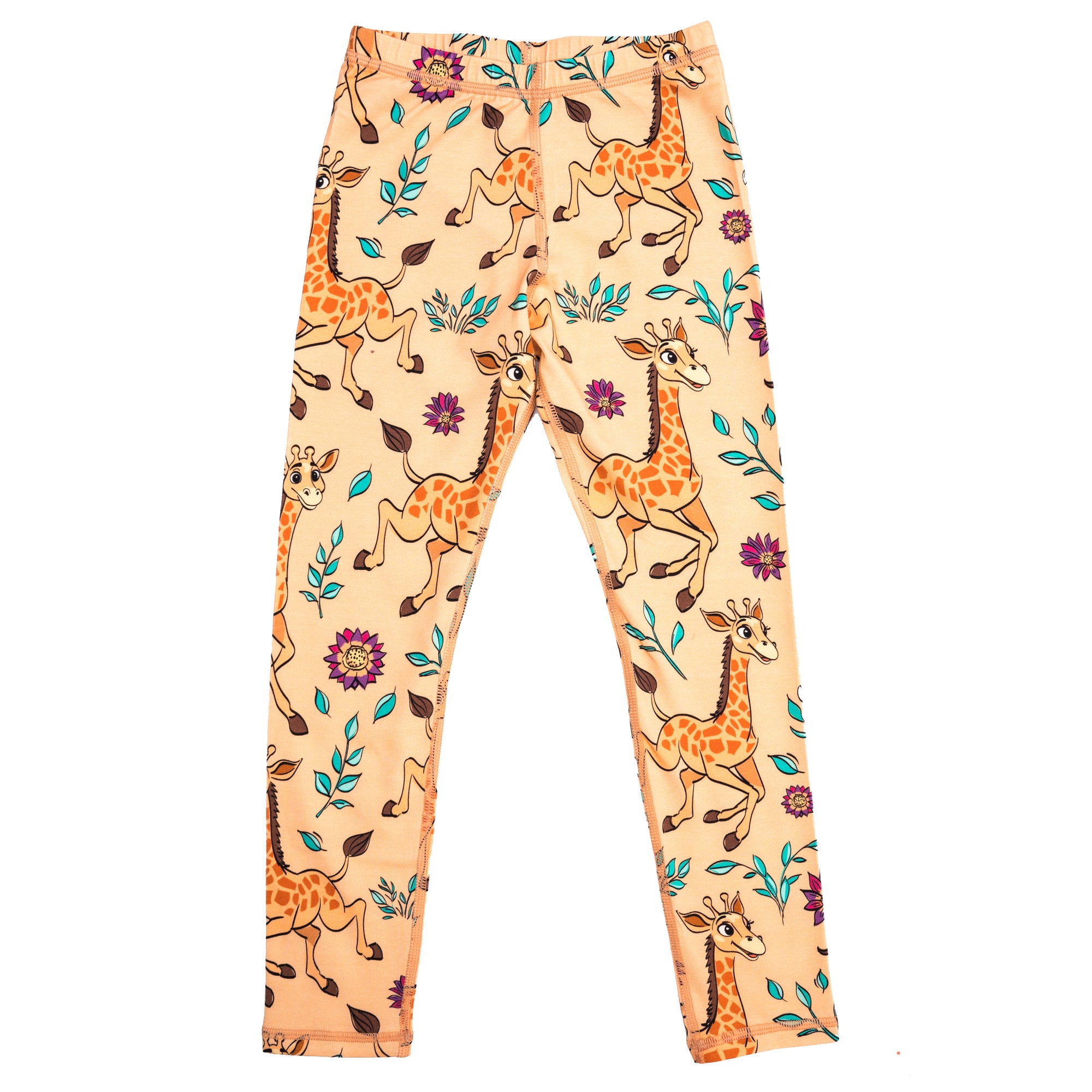 Yellow Giraffes Leggings-Mullido-Modern Rascals