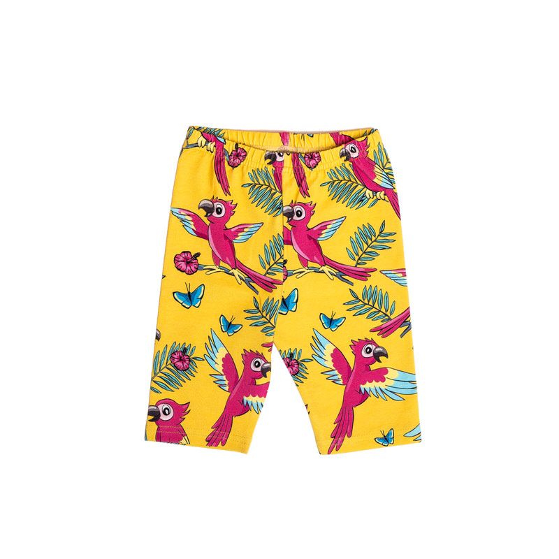 Yellow Parrot Biker Shorts - 1 Left Size 8-10 years-Mullido-Modern Rascals
