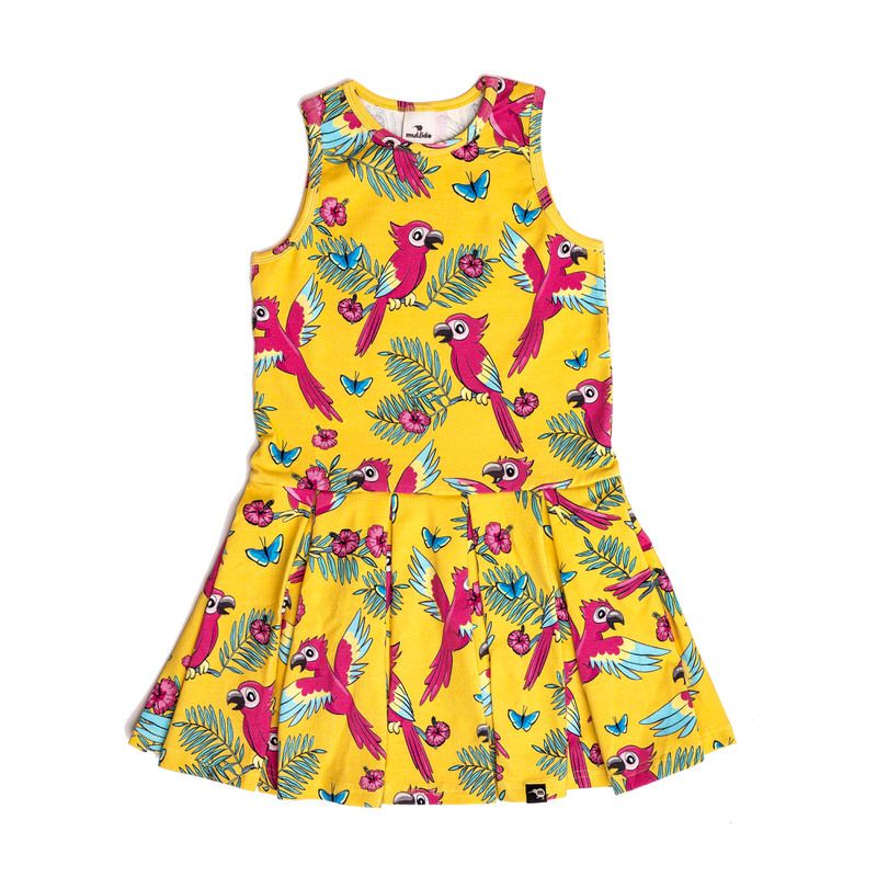 Yellow Parrot Sun Dress-Mullido-Modern Rascals