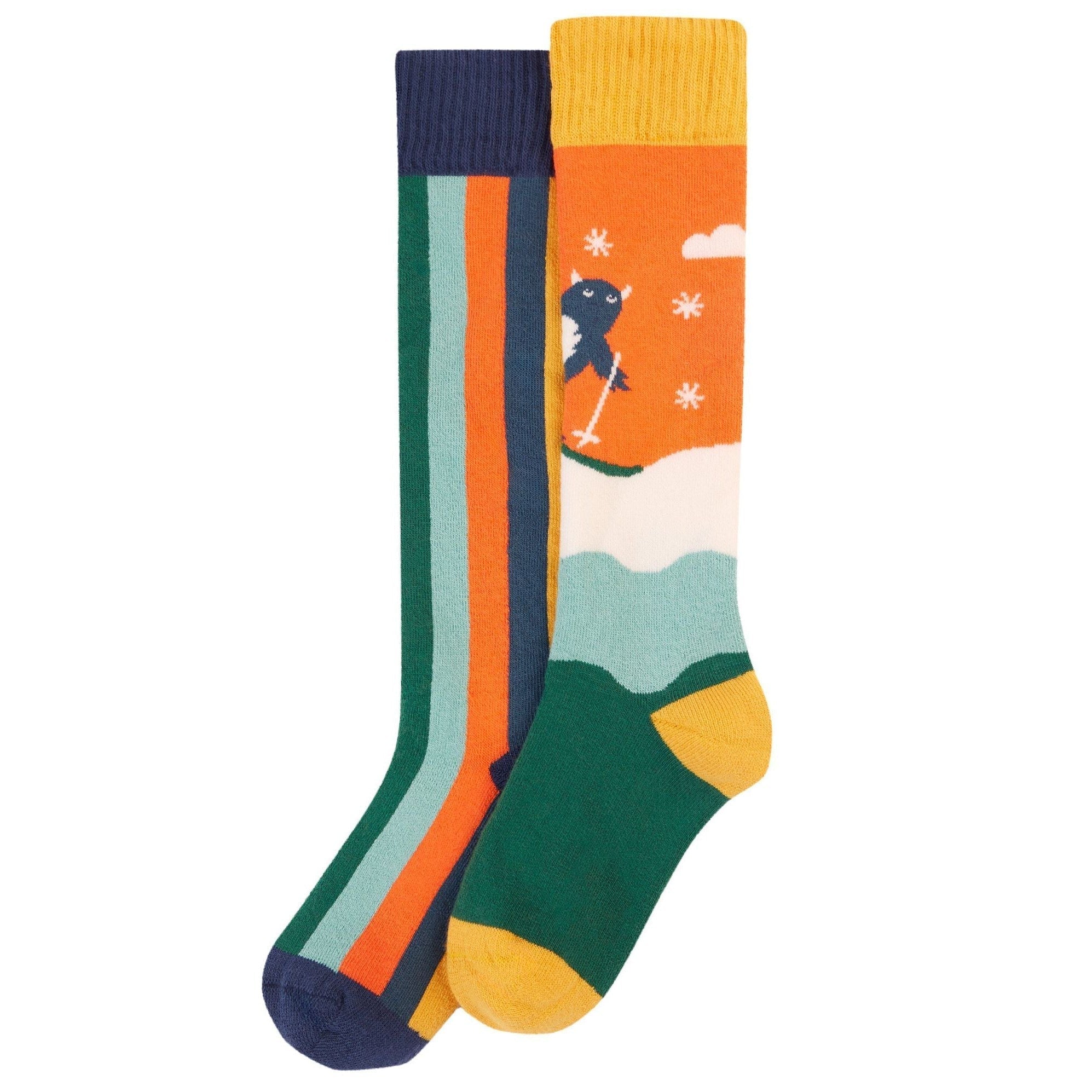 Yeti Brilliant Boot Socks -2 Pack - 1 Left Size 8-10 years-Frugi-Modern Rascals